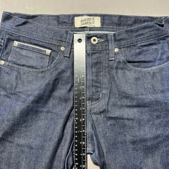 Naked & Famous Weird Guy Jeans Mens 32 Selvedge Denim Button Fly Indigo 32x33 - Picture 13 of 16
